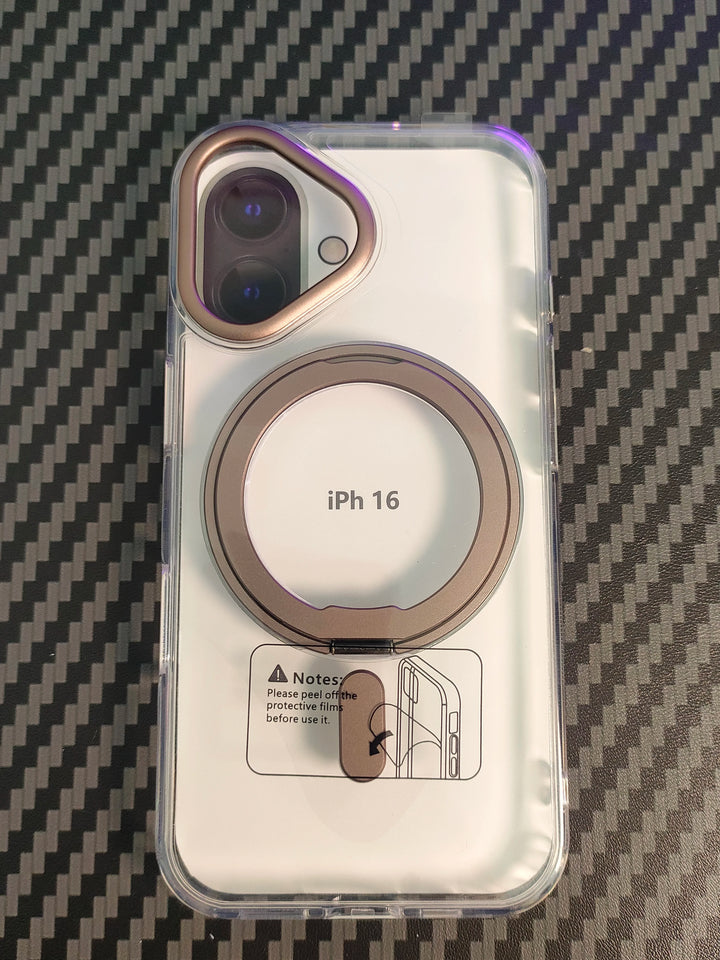 Luxury Magnetic Stand Case for iPhone 11/12/13/14/15/16 Pro Max with 360° Rotation and Wireless Charging Compatibility
