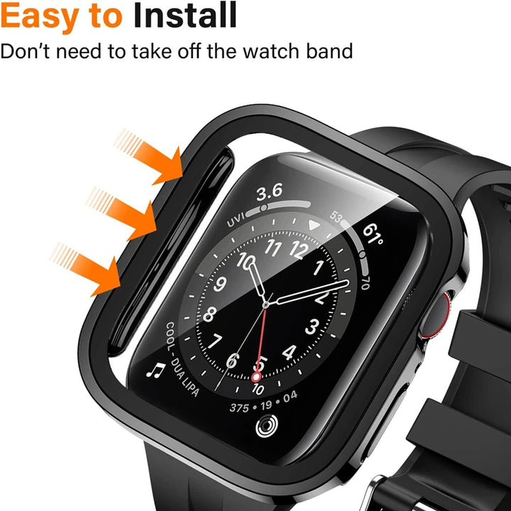Apple Watch Screen Protector Case - Full Coverage Glass & Bumper