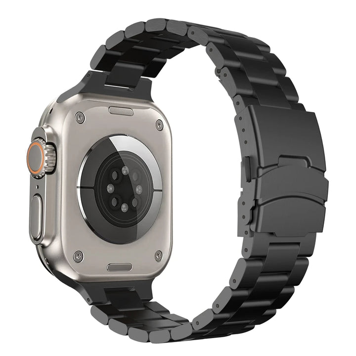 Luxury Titanium Metal Strap for Apple Watch Series 9, 8, 7, 6, SE, 5, 4 – 45mm, 44mm, 42mm – Stainless Steel Bracelet