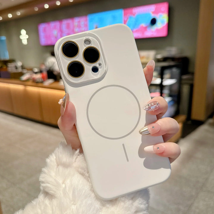 MagSafe Liquid Silicone iPhone Case – Ultra Thin Shockproof Cover for iPhone 11–16 Pro Max with Camera Lens Protection