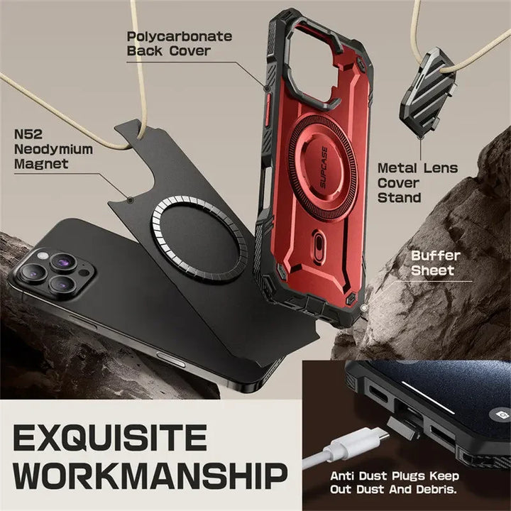 For iPhone 16 Pro Max Case 6.9" 2024 SUPCASE UB Mag XT Heavy Duty Rugged Strong Magnetic Phone Case with Camera Cover Kickstand