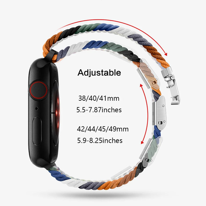 Braided Loop Nylon Strap for Apple Watch Ultra, Comfortable & Stylish Stretchable Band