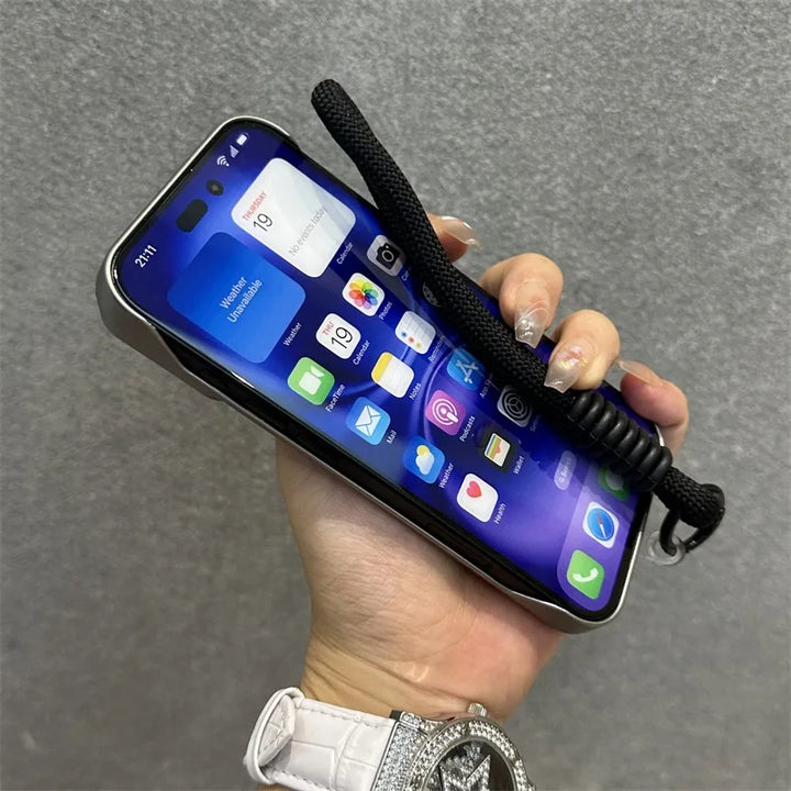 Armor Leather Case for iPhone 12 13 14 15 16 with Lens Bracket