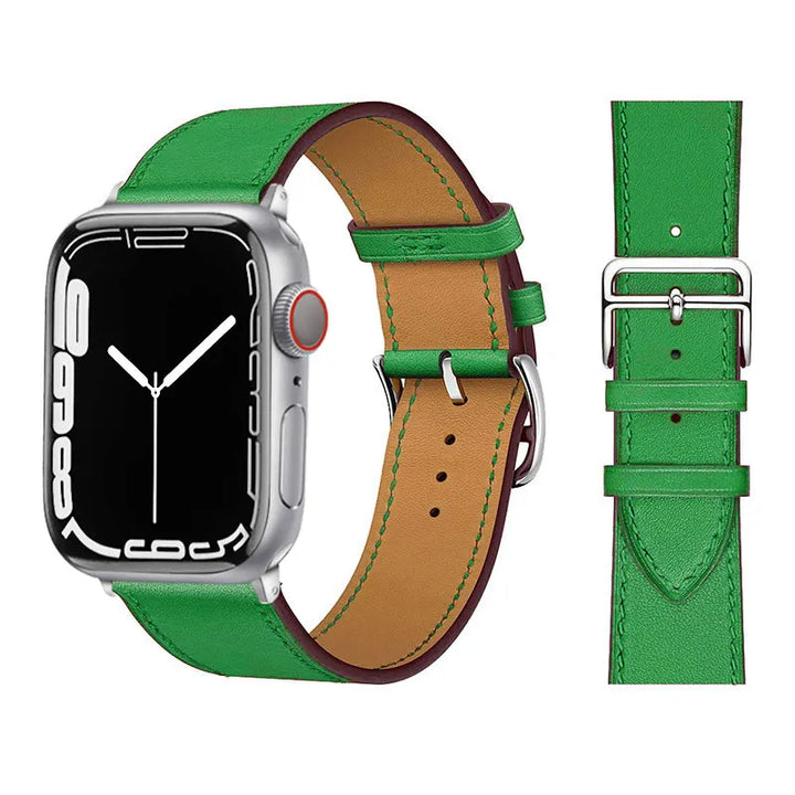 Genuine leather Apple Watch strap – Stylish and durable bracelet design.