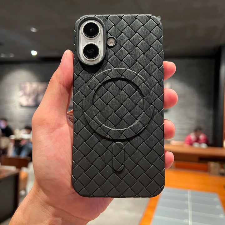Breathable Woven Soft Silicone Magsafe Case For iPhone 16 15 14 13 12 11 Pro Max Leather Magnetic Mesh Cooling Shockproof Cover