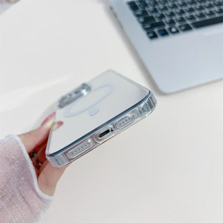 Magnetic Mirror Case for iPhone 16 15 14 13 12 Pro Max Ultra Thin Shockproof Cover for MagSafe