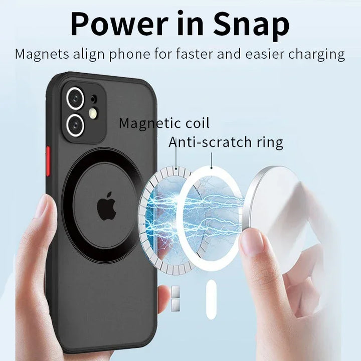 Luxury Matte MagSafe Case for iPhone 16 Pro Max – Shockproof & Wireless Charging Compatible