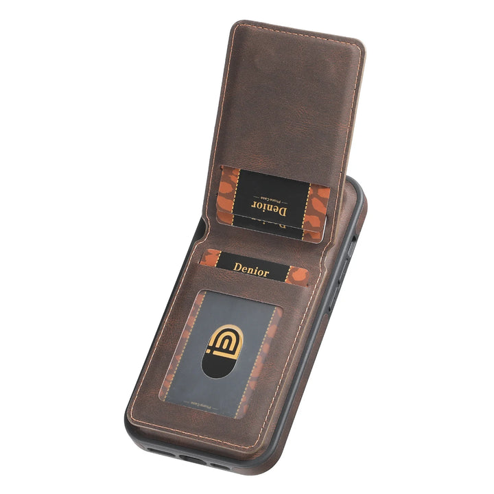 Premium Leather Wallet Case for iPhone 11/12/13/14/15/16 Pro Max with Magnetic 360° Rotating Stand and Shockproof Design