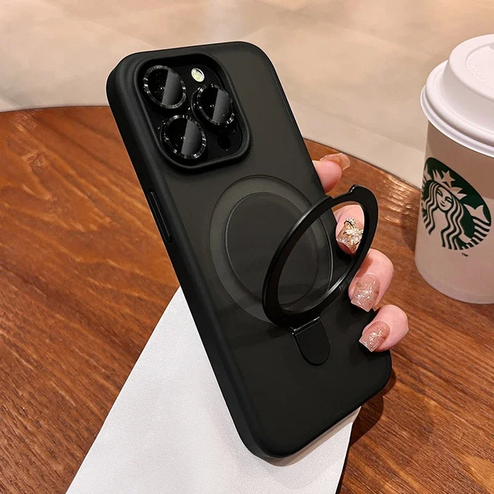 Luxury MagSafe Wireless Charging Case for iPhone 16/15/14/13/12/11 Pro Max with Magnetic Ring & Camera Protection