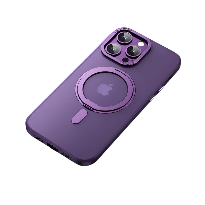 Luxury Magnetic Stand Case for iPhone 11/12/13/14/15/16 Pro Max with 360° Rotation and Wireless Charging Compatibility