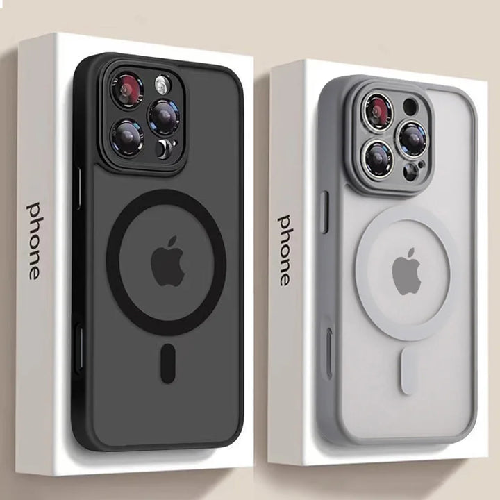 Luxury Matte Magnetic Armor iPhone Case – Rugged Shockproof Slim Hybrid Cover for iPhone 11 to 16 Pro Max with MagSafe