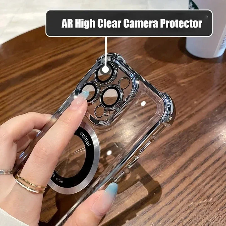 Magnetic Magsafe Case for iPhone 15, 14, 13, 12, 11 Pro Max – Clear Shockproof Airbag Soft Cover