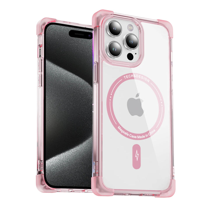 Transparent MagSafe Wireless Charging Case for iPhone 16/15/14/13/12/11 with Shockproof Corners