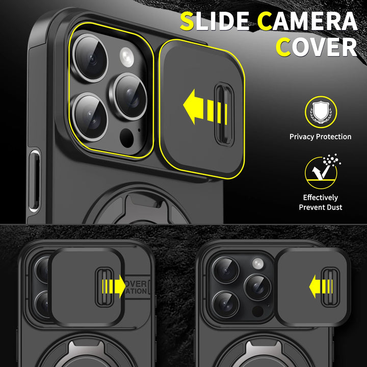 Heavy-Duty Rugged Magnetic Ring Stand Case for iPhone 16, 15, 14, 13, 12, 11 Pro Max Plus – Shockproof, Anti-Scratch, MagSafe Compatible