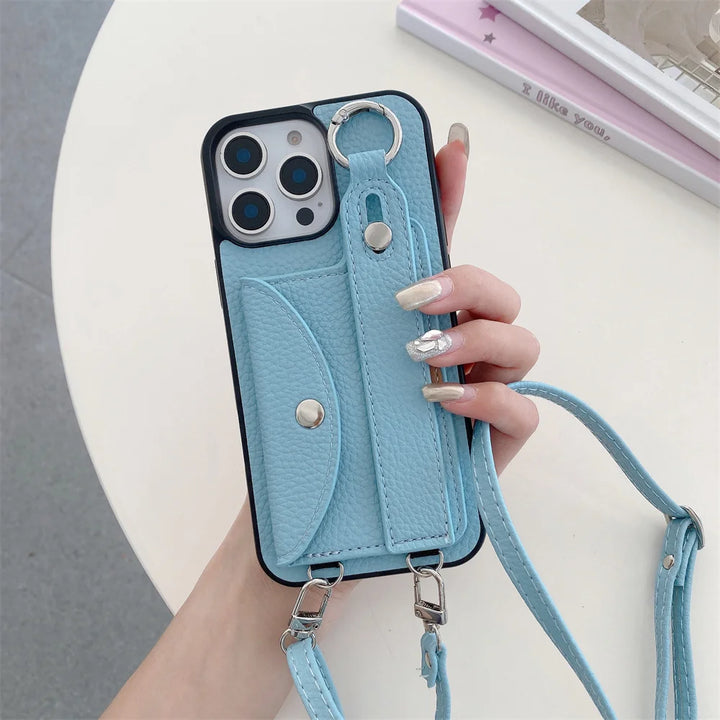 Crossbody Card Holder Case for iPhone 7/8/11/12/13/14/15/16 Pro Max