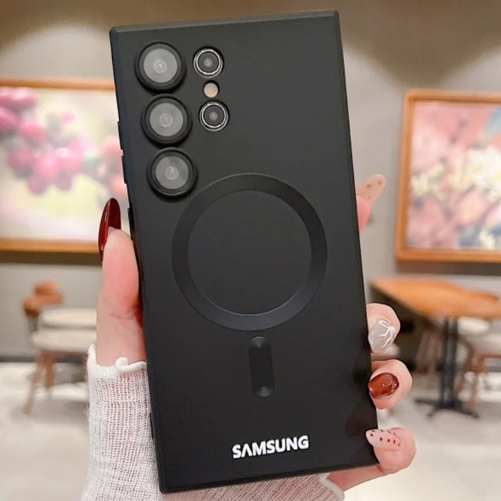 Luxury Matte Magnetic Case for Samsung Galaxy S25, S24, S23, S22 – Shockproof, Anti-Fingerprint, Wireless Charging Compatible