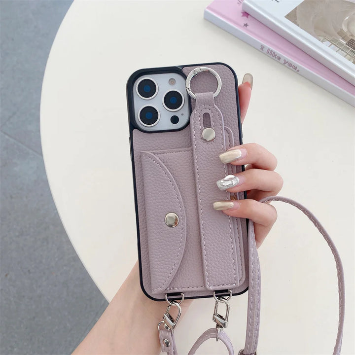 Crossbody Card Holder Case for iPhone 7/8/11/12/13/14/15/16 Pro Max