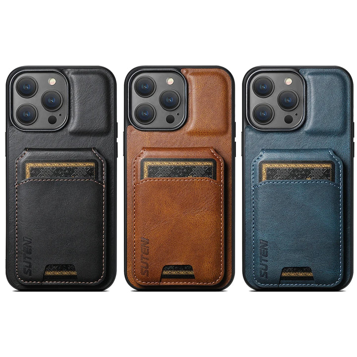 Card Holder Leather Wallet Case for iPhone 16 15 Pro Max 14 13 12 11 X XS XR