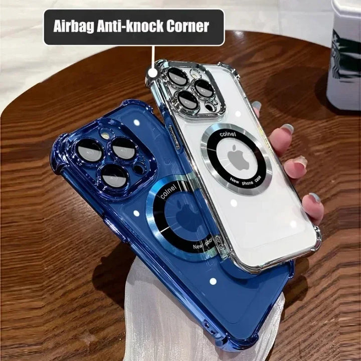 Magnetic Magsafe Case for iPhone 15, 14, 13, 12, 11 Pro Max – Clear Shockproof Airbag Soft Cover