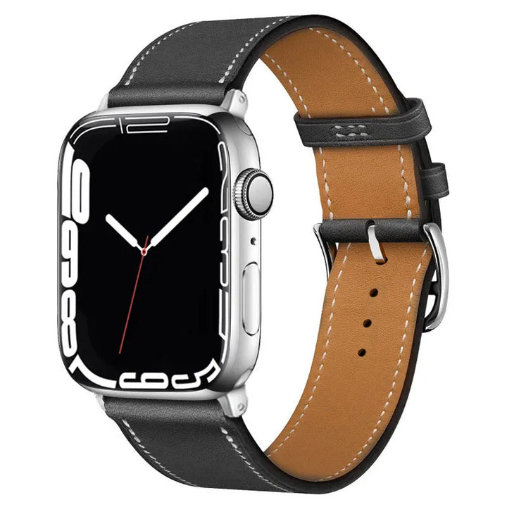 Genuine leather Apple Watch strap – Stylish and durable bracelet design.