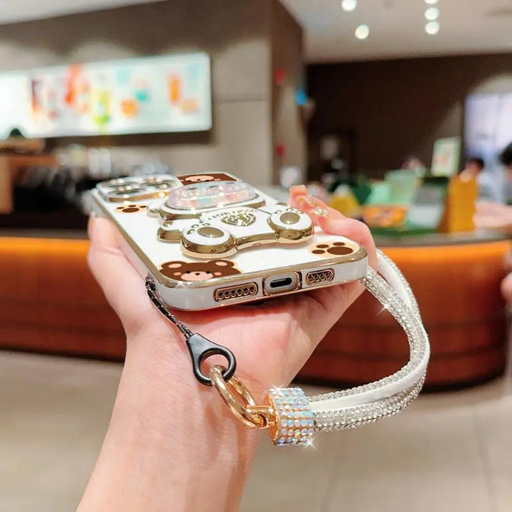 Diamond Bear Wrist Strap Case for Xiaomi Redmi Note 12 13 Pro
