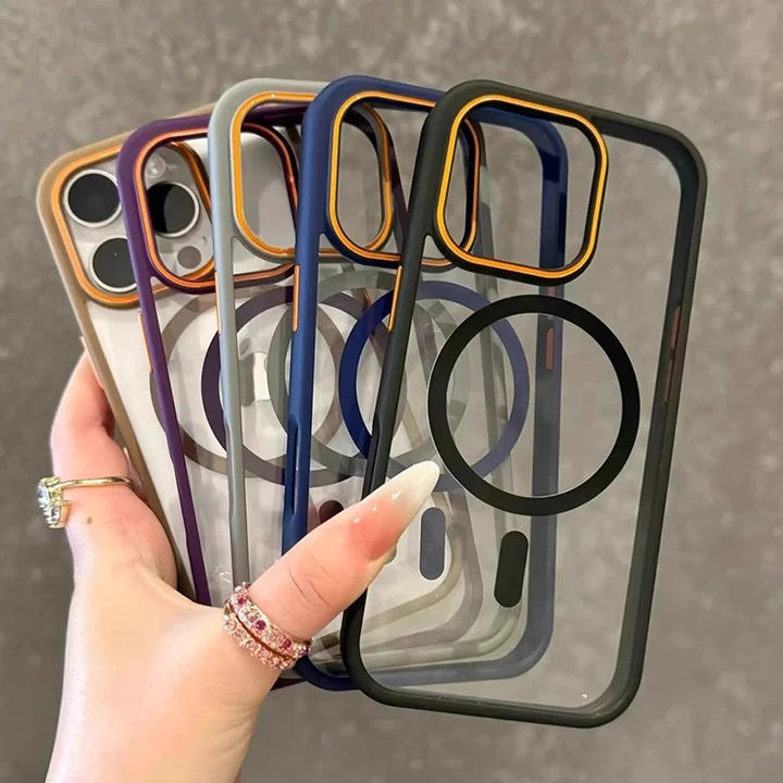Transparent MagSafe case for iPhone 16 15 14 13 12 11 Pro Max