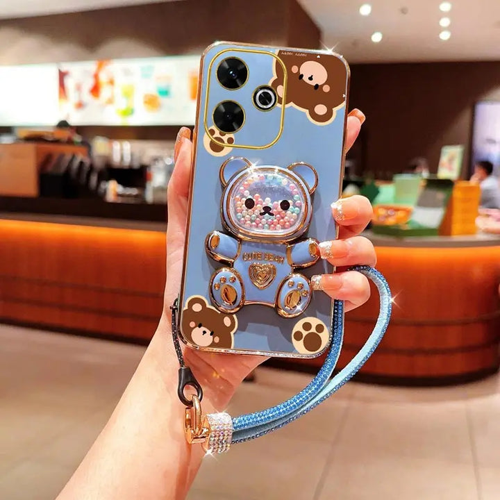 Diamond Bear Wrist Strap Case for Xiaomi Redmi Note 12 13 Pro