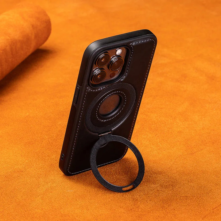 Business Genuine Leather Case for iPhone 12/13/14/15 Pro Max Magnetic Shockproof