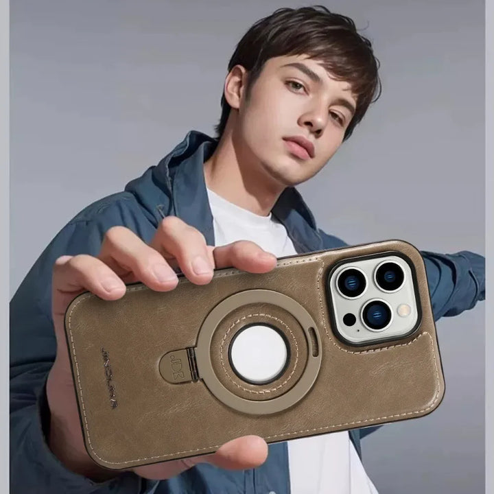 Luxury invisible ring holder iPhone case with MagSafe compatibility, shockproof design, fits iPhone 11, 12, 13, 14, 15, and 16 Pro Max.