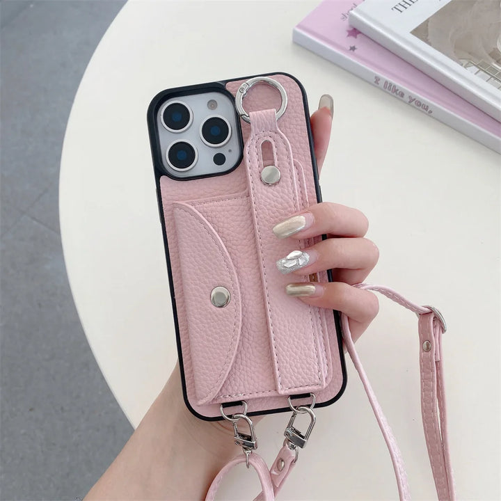Crossbody Card Holder Case for iPhone 7/8/11/12/13/14/15/16 Pro Max