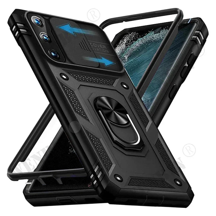 Heavy Duty Kickstand Case for Samsung S25 Ultra, S24, S23 Plus, A56, A55, and A36 - Anti-Scratch, Anti-Fingerprint, Shockproof Design with 360-Degree Kickstand.