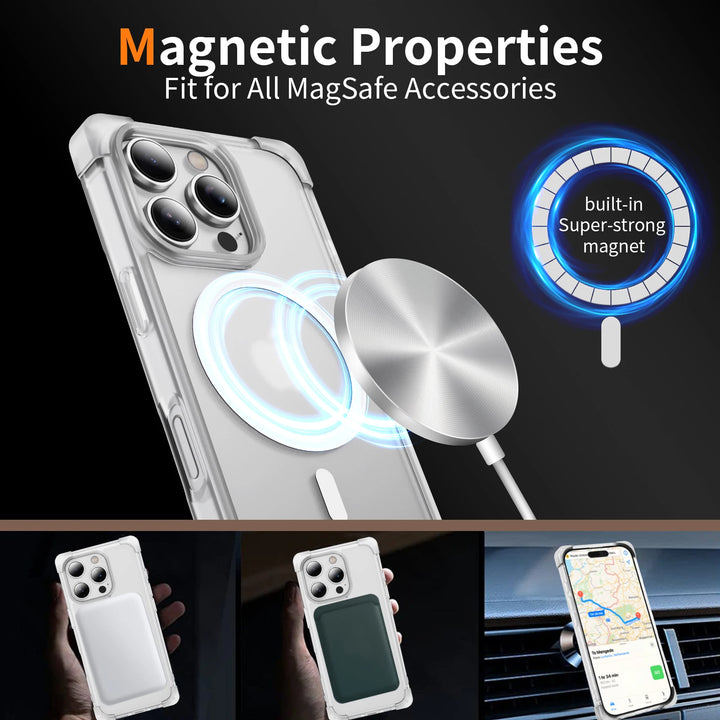 MagSafe Armor Matte Case for iPhone 16, 15 Pro Max – Shockproof & Wireless Charging Compatible