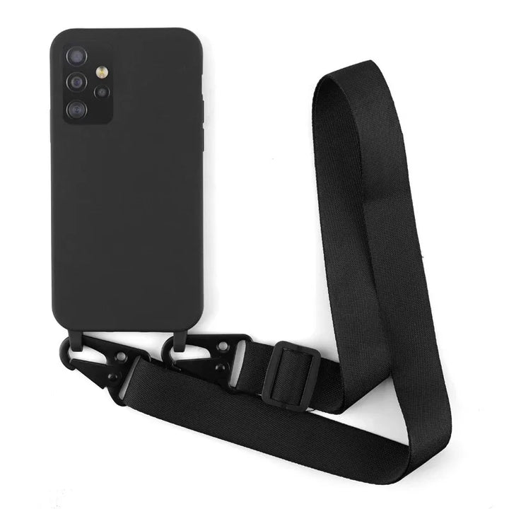 Soft Crossbody Lanyard Case for Samsung Galaxy A12-A72, Anti-Scratch Plain Design