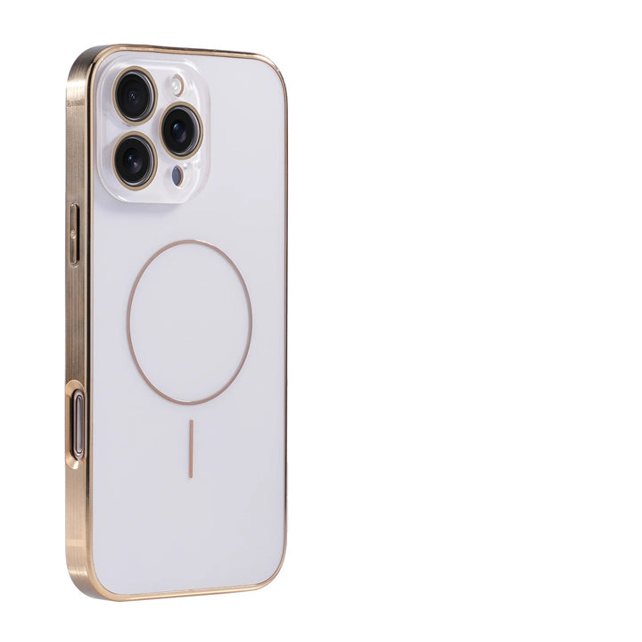 Lens Film Magnetic Case for iPhone 14, 15, 16 - Shockproof with Electroplating Frame and Wireless Charging Support