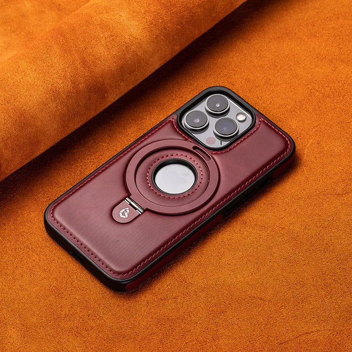 Business Genuine Leather Case for iPhone 12/13/14/15 Pro Max Magnetic Shockproof