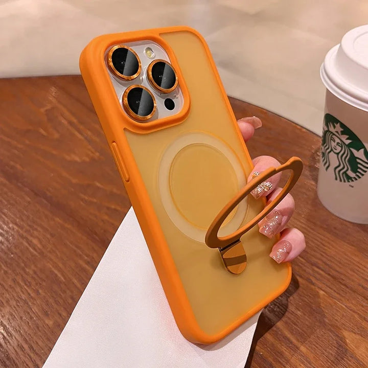 Luxury MagSafe Wireless Charging Case for iPhone 16/15/14/13/12/11 Pro Max with Magnetic Ring & Camera Protection