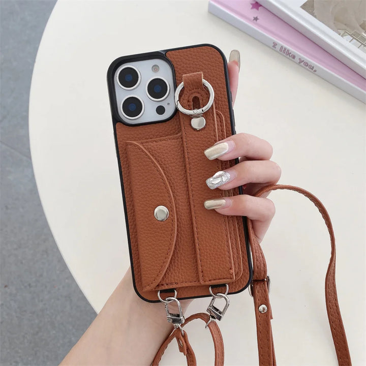 Crossbody Card Holder Case for iPhone 7/8/11/12/13/14/15/16 Pro Max