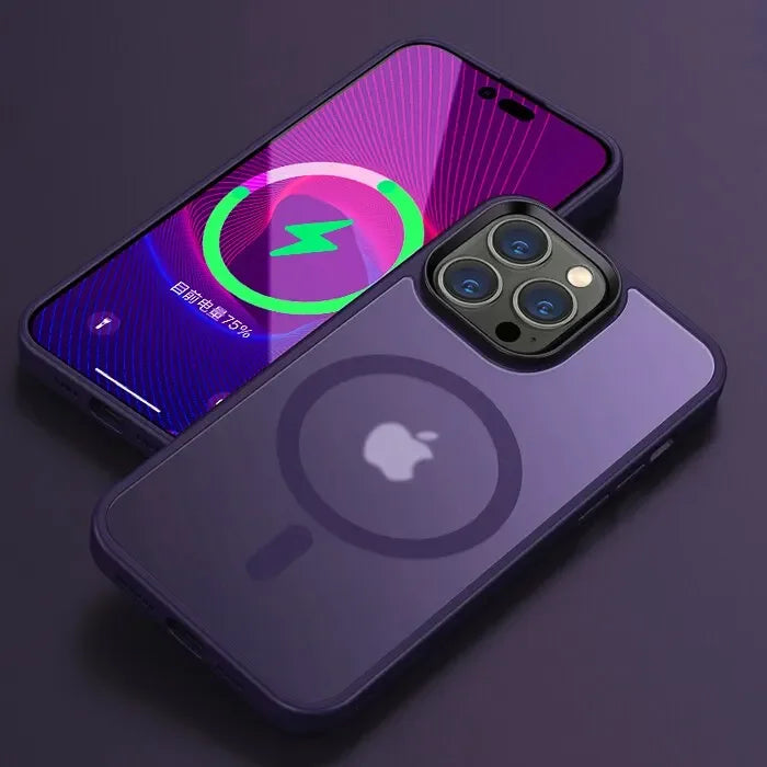 MagSafe Frosted Matte Translucent Shockproof iPhone Case with Full Protection – Compatible with iPhone 11 to 16 Pro Max