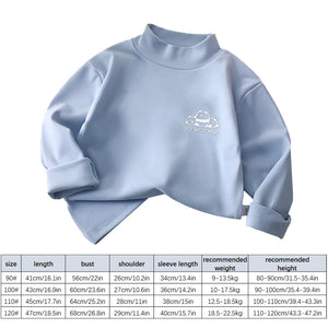 Light blue children's sweatshirt with a logo on a white background