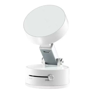 White lamp with adjustable head on a white background