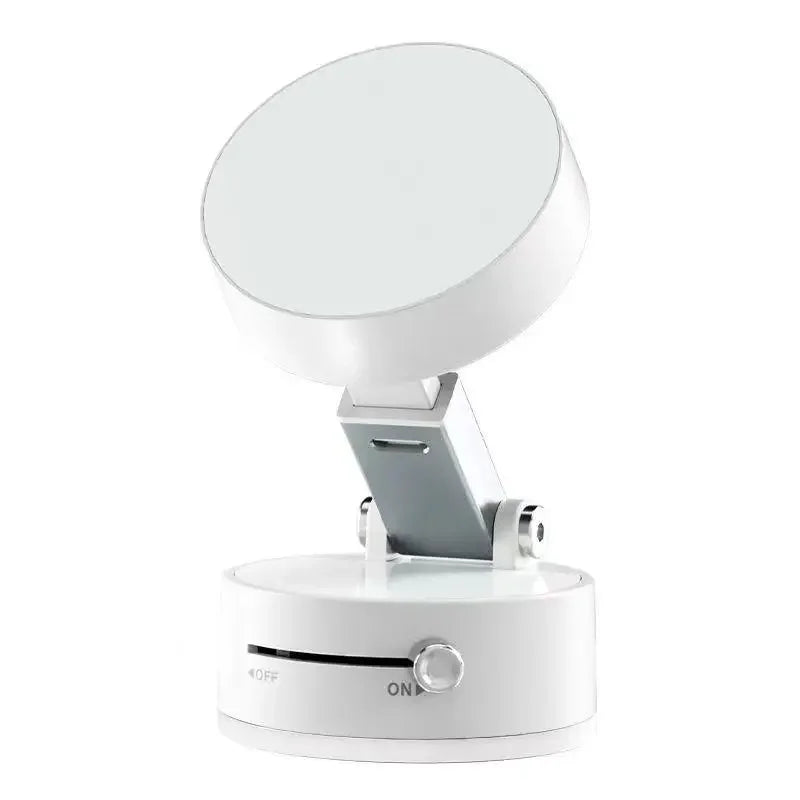 White lamp with adjustable head on a white background