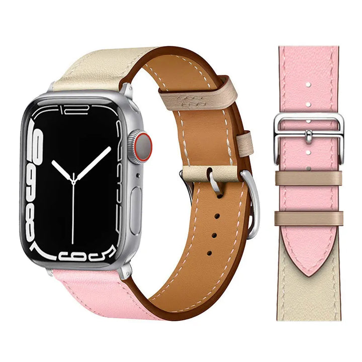 Genuine leather Apple Watch strap – Stylish and durable bracelet design.