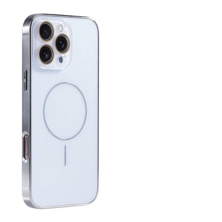 Lens Film Magnetic Case for iPhone 14, 15, 16 - Shockproof with Electroplating Frame and Wireless Charging Support