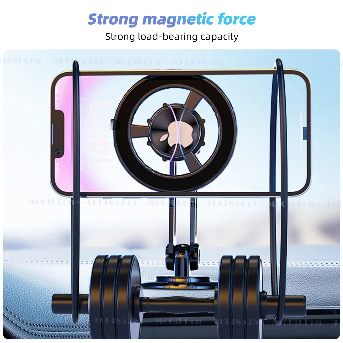 Phone holder with magnetic force and load-bearing capacity features