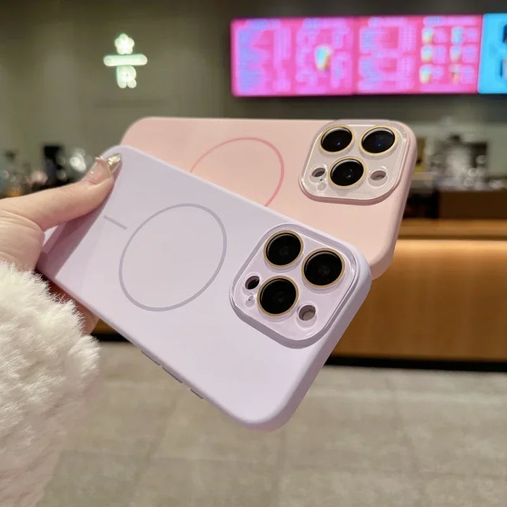 MagSafe Liquid Silicone iPhone Case – Ultra Thin Shockproof Cover for iPhone 11–16 Pro Max with Camera Lens Protection