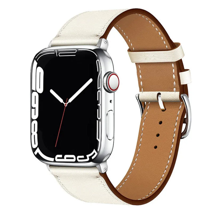 Genuine leather Apple Watch strap – Stylish and durable bracelet design.