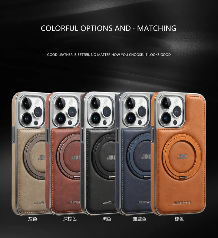 Luxury Magnetic 360° Rotation Leather Case for iPhone 15 Pro Max/14 Plus/13/12/11 in Premium Design