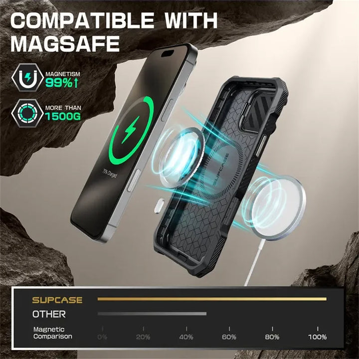 For iPhone 16 Pro Max Case 6.9" 2024 SUPCASE UB Mag XT Heavy Duty Rugged Strong Magnetic Phone Case with Camera Cover Kickstand