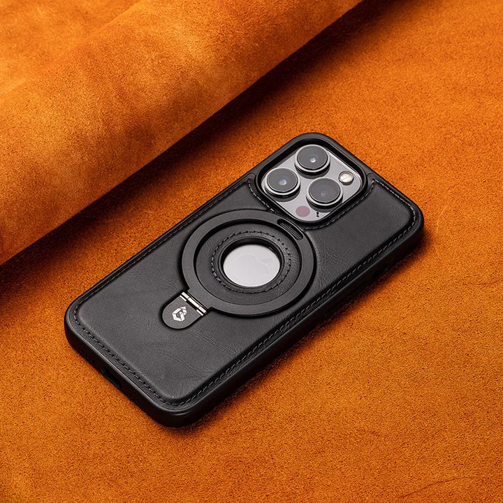 Business Genuine Leather Case for iPhone 12/13/14/15 Pro Max Magnetic Shockproof