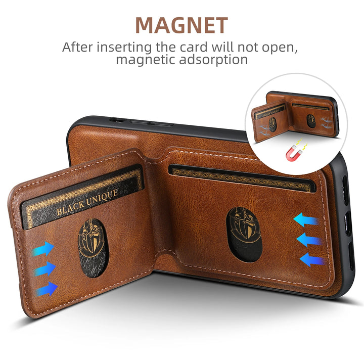 Card Holder Leather Wallet Case for iPhone 16 15 Pro Max 14 13 12 11 X XS XR